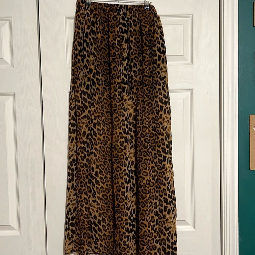 sheer cheetah maxi skirt